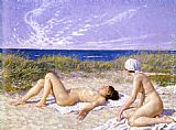 Paul Gustave Fischer Sunbathing in the Dunes painting